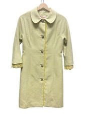 Dolce & Gabbana Spring Green & White Textured Lace Trimmed Coat