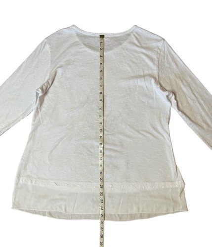 Jess & Jane Size Medium Tunic White Mineral Washed Floral Artsy Watercolor - Picture 4 of 5