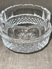 Shannon Crystal  Candy  Trinket Bowl Vintage Tulip Rose Hatchcut