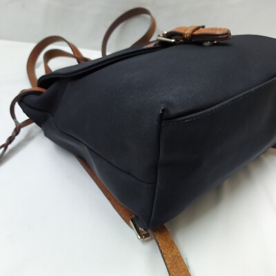 Dooney & Bourke Black Nylon Leather Trim Buckle Flap Closure  display picture 1