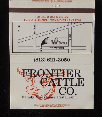 1980s? Frontier Cattle Co. Family Steakhouse Home of 6 Pound Challenge Tampa FL