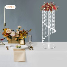 10Pcs Acrylic Vase Stands Geometric Flowers Stand for Weddings Tables Decoration