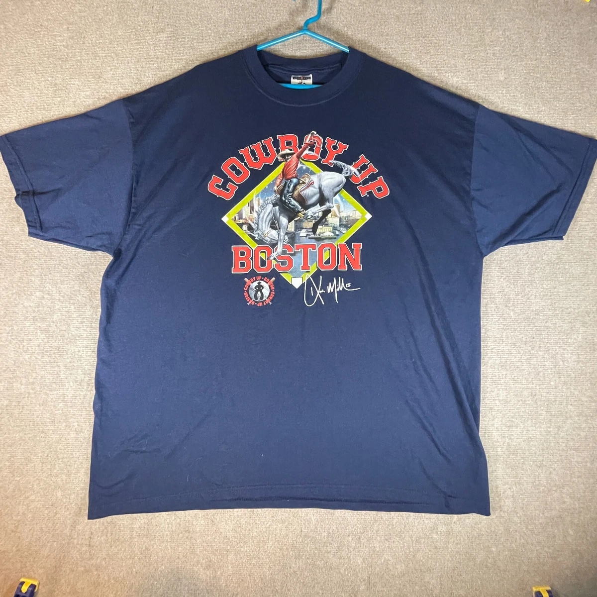 Cowboy Up Boston Red Sox Kevin Millar Men's Size 2XL Navy S/S T Shirt 2003-2004