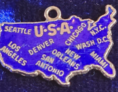 USA Map Traveler's *SILVER* Keychain - Must f/Road Trippers & Travelers!