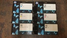Nuevo juego de 6 cartuchos de inyección de tinta HP 72 genuinos OEM sellados de fábrica 130 ml 2021-2023