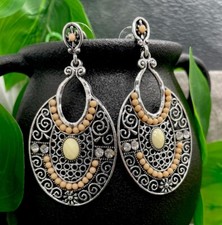 3  Silver-tone Earring Set Boho Bead Retro Drop Dangle New Free Ship B1224