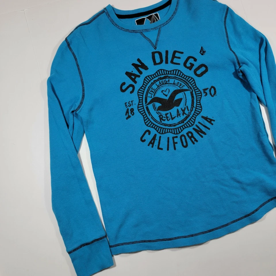 Volcom Pullover Crew Neck Sweater - Blue - California - LARGE - Image 2 of 4