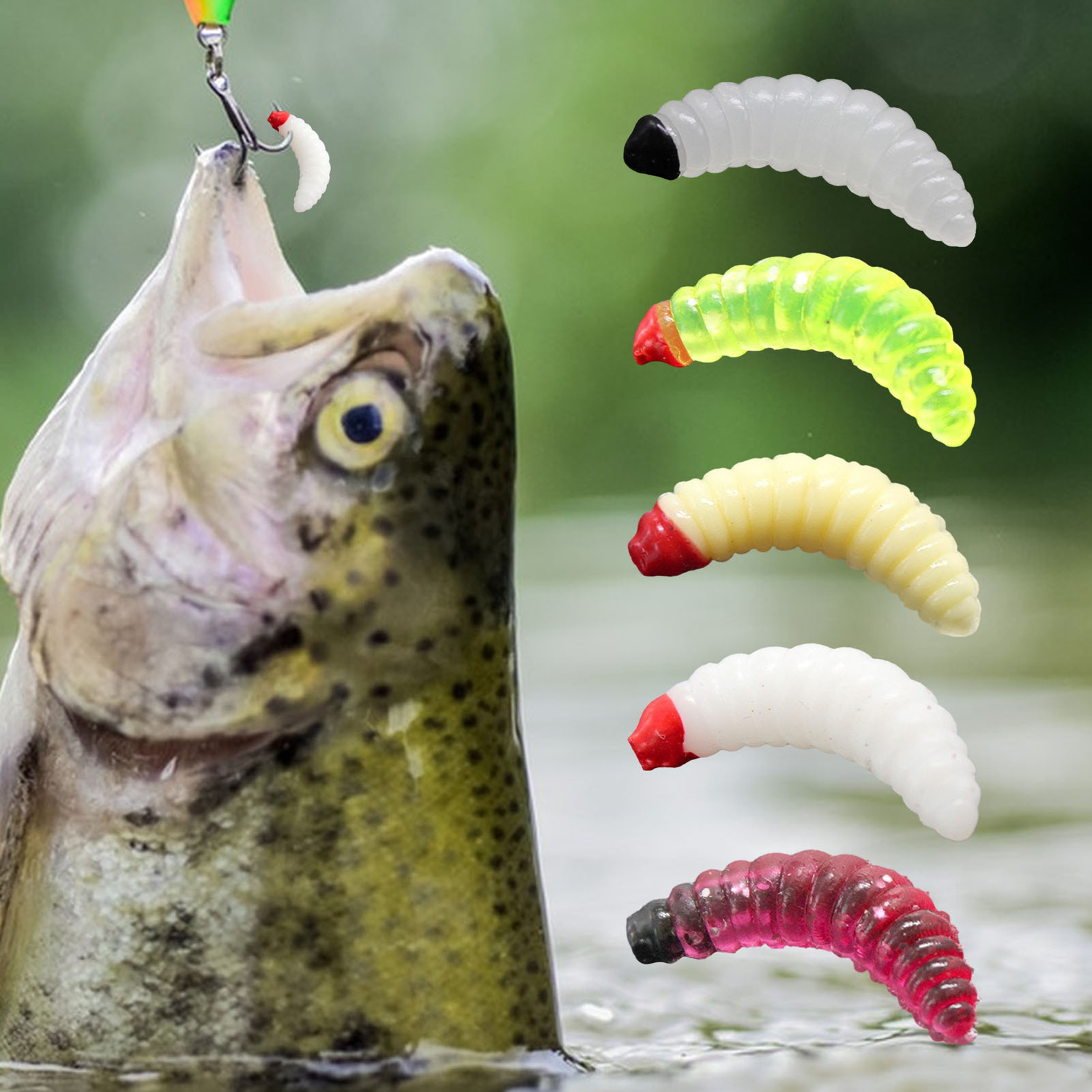 Fishing Lure Kit 50pcs Fishing Tackle Lures Soft Baits, Fishing Gear