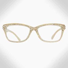 JIMMY CRYSTAL Women's Gold Readers with Swarovski Crystals