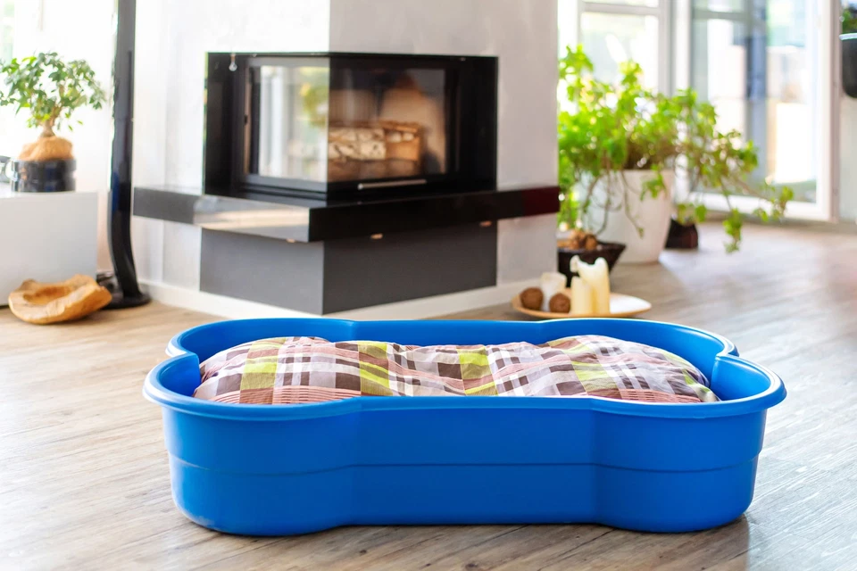 DogsLand Hundepool in Knochenform - 120 cm, blau, für große und kleine Hunde, bi - Bild 3 von 4