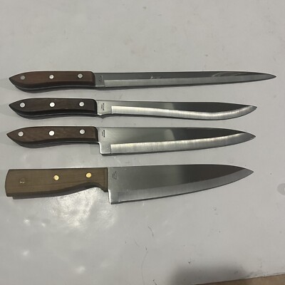 Vintage Interpur Japan Stainless 4 Pc Knifes Set - Wood Handle | eBay