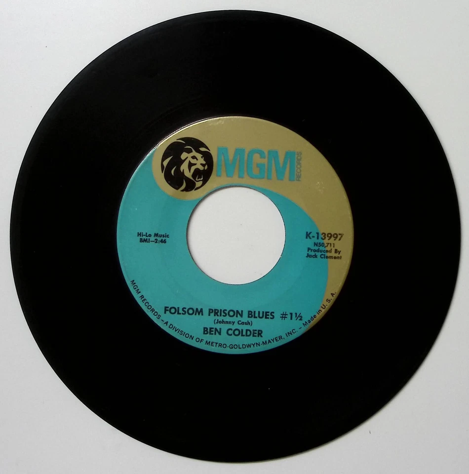 BEN COLDER FOLSOM PRISON BLUES #1 1/2/HARPER VALLEY P.T.A. MGM VINYL 45 56-14 - Image 3 of 3