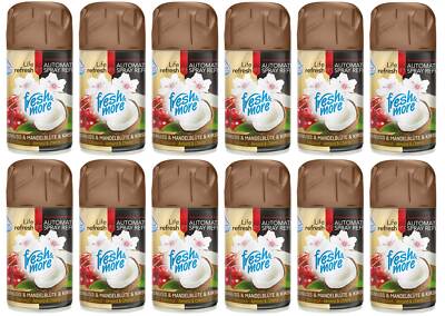 Fresh & More Lufterfrischer Nachfüller (12er Pack) 250ml Kokos-Mandelbl.Kirsche