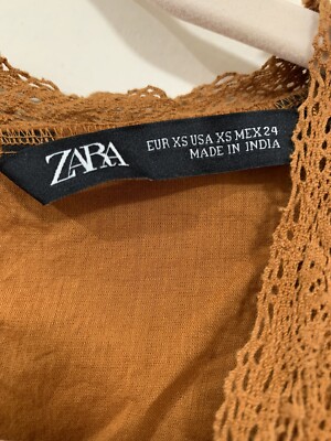 Zara Opemwork Embroidery Jumpsuit Dress-Size XS
