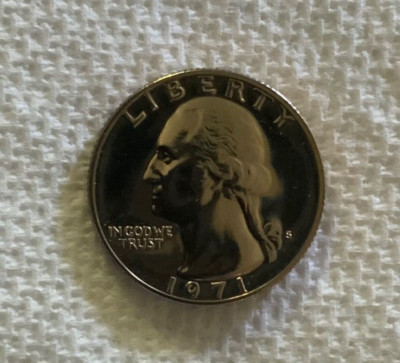 1971 S Washington Quarter Dollar 25C Uncirculated Proof Heavy Motto DCAM