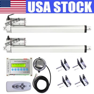 2*12'' 12V Linear Actuators &Controller DIY Dual Axis Solar Tracker Sun Tracking