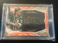 2019 Topps Five Star Golden Graphs Green /5 Khris Davis #GG-KD Auto Oakland A’s