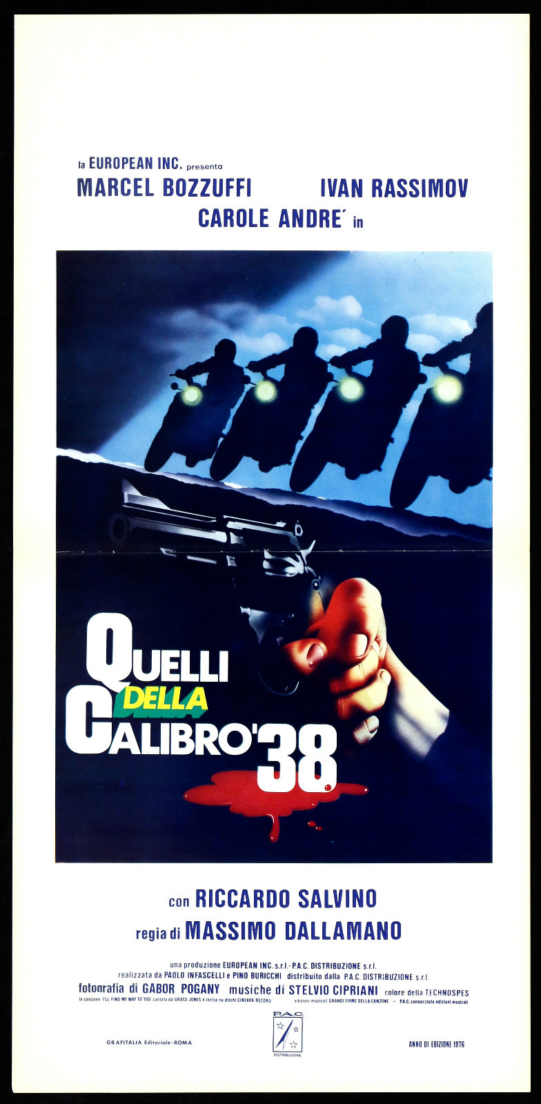Locandina originale film Quelli della calibro 38 (2° tipo) (1976) - Regia di Massimo Dallamano