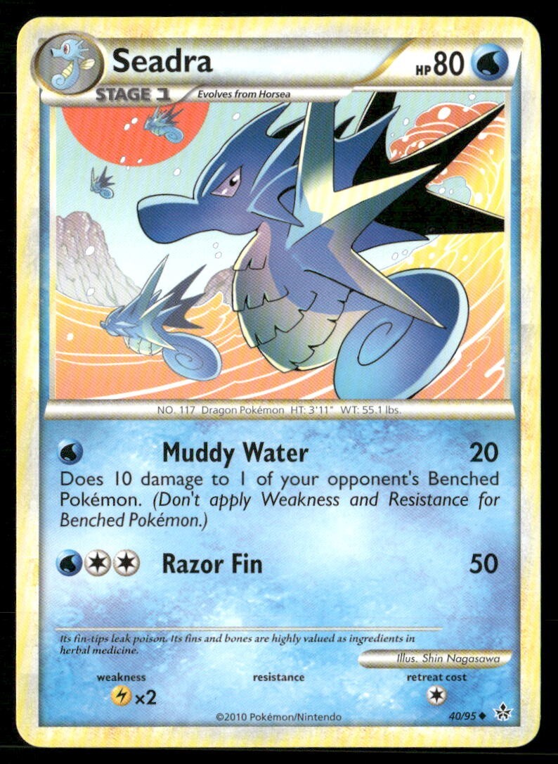 2010 HS Unleashed Set Pokemon Card 40  Seadra LP