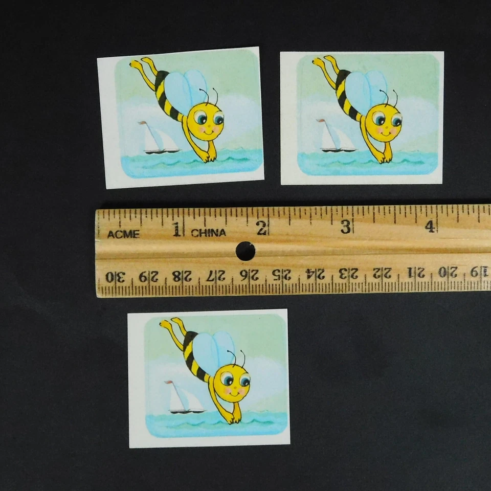 Hallmark Dennison Bubble Bee Sticker Lot Bike Golf Skiing Swimming Runing Tennis - Image 4 of 4