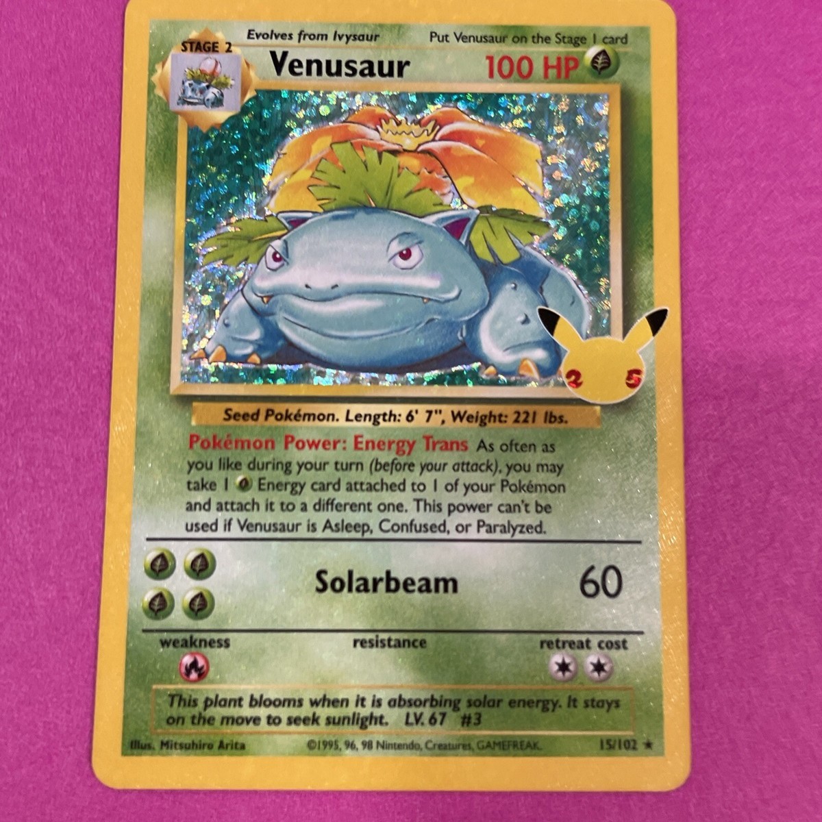Venusaur ポケモンカード #15/102 Venusaur 15/102 Celebrations Pokemon TCG - Mint Holo Rare