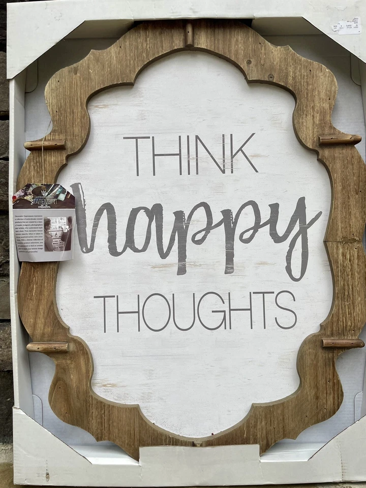ARTESAN Colección Expresión Declaración Decorativa ~THINK HAPPY THOUGHTS~Arte Foto 2 de 4