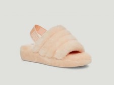 UGG Fluff Yeah Slide Pink Rose Fur Slippers Womens Size 6