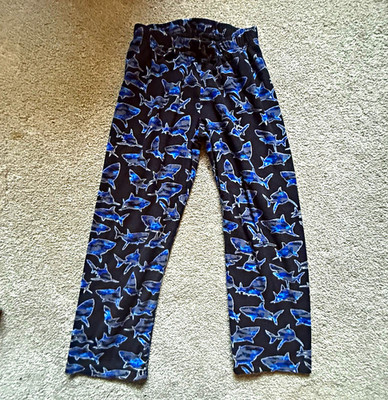 The Children's Place Boys Fleece Shark Print Pajama Pants 7-8 Black/Blue