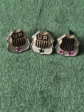 3 Vintage Union Pacific 10k Gold Employee Service Lapel Pin- Tie Tack