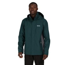 Regatta Mens Matt Windproof Waterproof Hooded Coat Full Zip Lined Rain Jacket