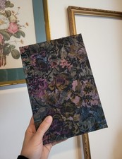 Handmade Hardcover Journal Sketchbook 9"x6" Exposed Stitching VTG Fabric Cover