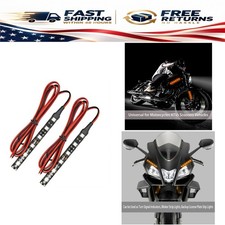 Motorcycle LED Turn Signal Light Strips Universal Amber 6LED Blinker 12V
