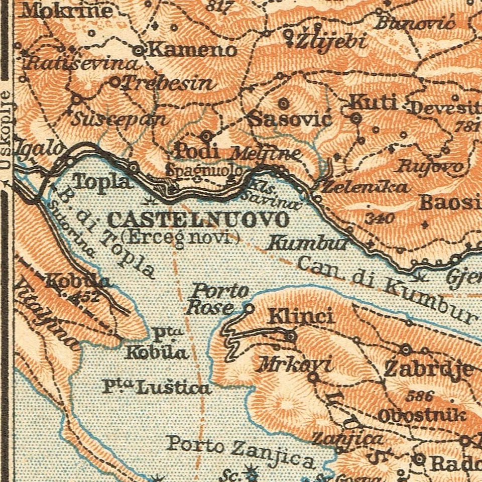 CETINJE  Цетиње MONTENEGRO  Crna Gora  1911    Original map and plan - Image 3 of 4
