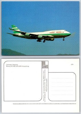 Continental Cathay Pacific Boeing 747 Hong Kong Postcard