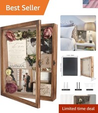 Shadow Box Frame 11x14 Wall Display Case with Glass Door Keepsake Picture