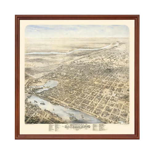 Old Map of Sacramento, CA 1870 - Vintage Sacramento Californ - Picture 1 of 29