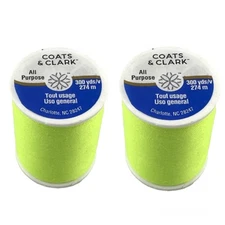 Coats & Clark 100% Polyester All Purpose Thread, Neon Yellow 9271, 300 Yards