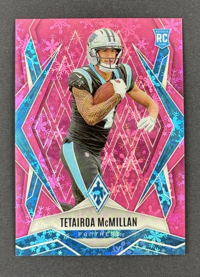 Tetairoa McMillan 2025 Panini Phoenix Pink Winter Rookie /299 Panthers RC #155