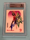 MOSES MALONE Signed 1991-92 SKYBOX Card #4 Beckett (BAS)