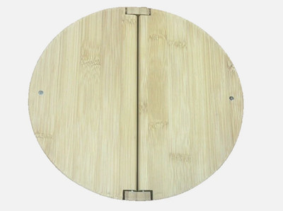 Brightroom 9'' x 4'' Circular Hinge Lid Bamboo Countertop Organizer