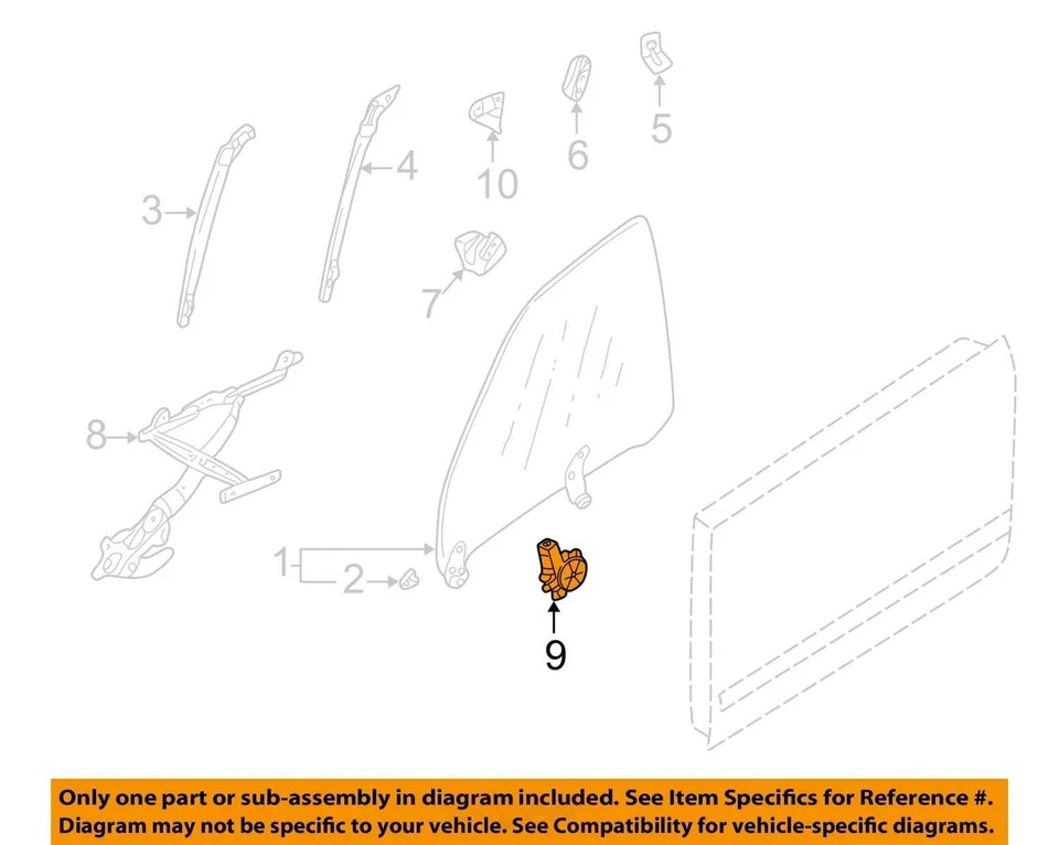 Motor de ventana eléctrica delantera izquierda conductor deportivo Subaru Impreza Outback 2002-2007 OEM Foto 3 de 4