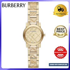 NEW GENUINE BURBERRY CITY BU9234 CHECKED DIAL GOLD FASHION WOMEN'S WATCH