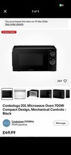 Cookology 20L Microwave Oven 700W Compact Design. Collection Only 