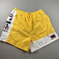 Vintage Chaps Ralph Lauren Swim Shorts Mens XL Yellow Lined Nautical Trunks 90s