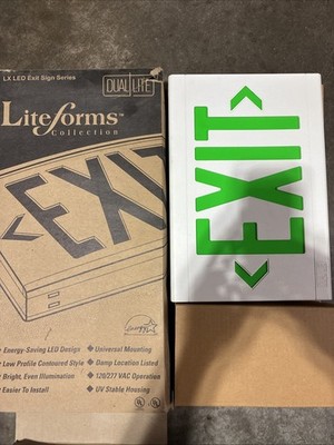Dual-Lite Forms Collections LX EXIT Sign Green Letters
