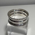 Vintage Marked Sterling Silver Napkin Ring Beaded Edge Border Holder 8g 8 Grams