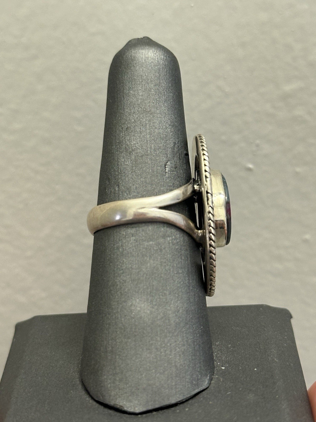 Sterling 925 Teardrop Ruby Zoisite Scroll Work Sp… - image 2