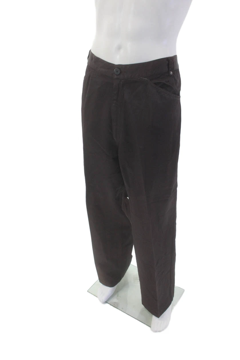 Pantalone elegante uomo Versace Classic V2 cotone plissettato gamba dritta bordeaux taglia 42