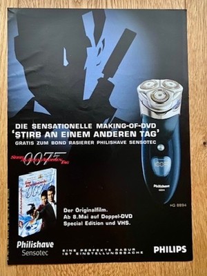 Philishave Sensotec 007 James Bond Stirb an... 2003 Vintage Ad Werbung Reklame