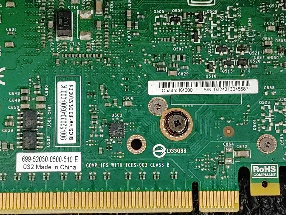 HP 700104-001 NVIDIA QUADRO K4000 3GB GDDR5 PCI-E DisplayPort DVI Graphics Card - Image 2 of 4